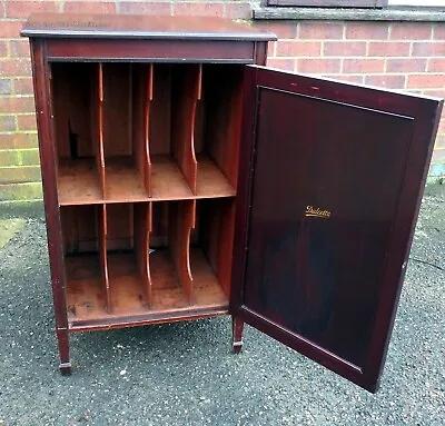 Edwardian Antique Dulcetto Record Vinyl Collectors Filing Cabinet Solid Mahogany • £295
