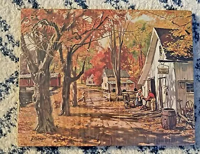 Vintage G Cherepov “Memory Lane” Pressboard Art Print Wall Plaque NEW • $19