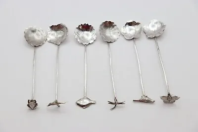 Rare Antique Japanese Silver Set Of Six Spoons With Animal Finials Liberty & Co • £349