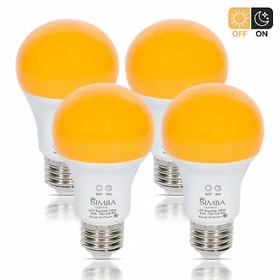 [4 Pack] LED Bug Repelling 2000K Bulb 6W / 40W With Dusk-to-Dawn Sensor E26 Base • $21.95