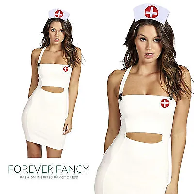 Nurse Naughty Fancy Dress Costume Ladies Womens Sexy Nurses Outfit UK 8 - 18 • £9.99