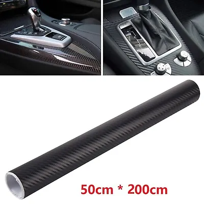 50x200cm 3D Matt Black Carbon Fiber Car Vinyl Foil Film Wrap Roll Sticker Decal • $11.83