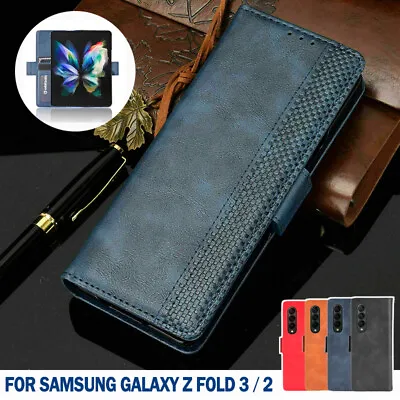 $18.99 • Buy For Samsung Galaxy Z Fold 3 2 5G Luxury Case Magnetic Leather Wallet Flip Cover