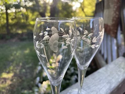 2 Princess House Heritage Crystal #432 Tulip Champagne Vintage Wine Glasses • $2