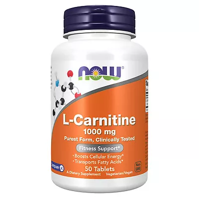 NOW FOODS L-Carnitine 1000 Mg - 50 Tablets • $17.71