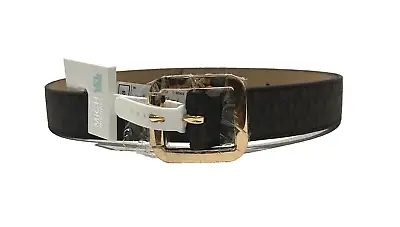 Michael Kors Signature Monogramn Brown Tan Gold Buckle Belt(556267C)Various Size • $29.99