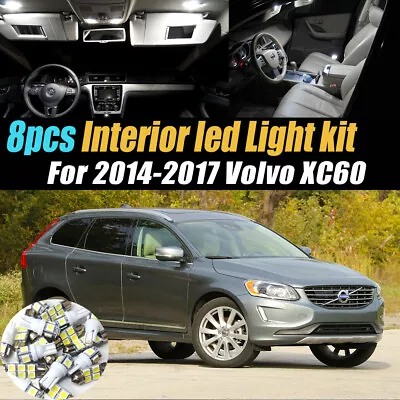 8Pc Super White Car Interior LED Light Bulb Kit Pack For 2014-2017 Volvo XC60 • $10.99