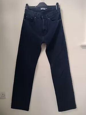 M&S Blue Harbour Straight Fit Stormwear Jeans With Stretch Blue Black W30 L33 • £7