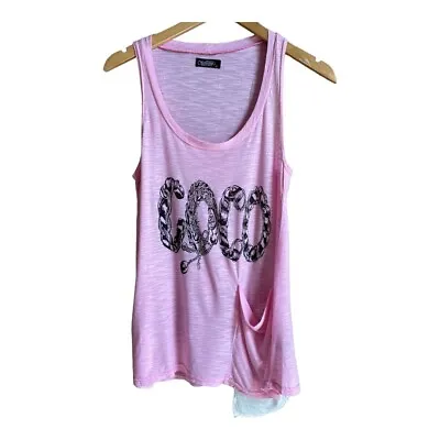 $29 • Buy Lauren Moshi Pink Coco N 5 Burnout Tank Top Pocket Size Small