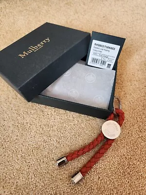 Genuine Mulberry Rust Orange Heavy Grain   Keyring With Box New • £69