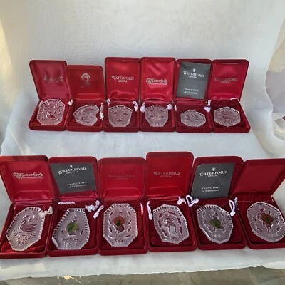 $350 • Buy Waterford Crystal Ornaments 12 Twelve Days Of Christmas