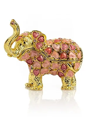 Keren Kopal Elephant With Hearts Trinket Box Decorated With Austrian Crystals • $3.89