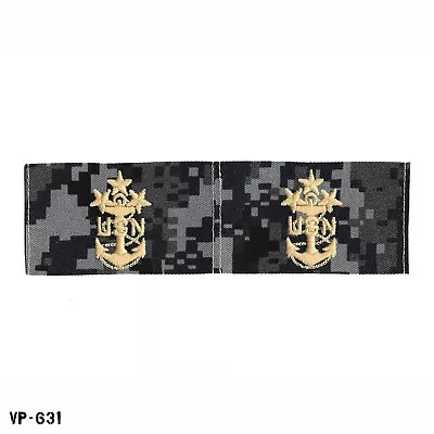 USN BDG Blue Digital Collar Patches Master Chief Petty Officer Of The Navy MCPON • $15