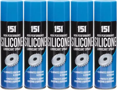 £9.99 • Buy 5x SILICONE LUBRICANT SPRAY HIGH PERFORMANCE ELIMINATES SQUEAKING STICKING 200ML
