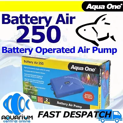 $23.11 • Buy Aqua One 250 Aquarium Fish Tank Bait Battery Operated Powered Fishing Air Pump