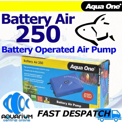 $22.91 • Buy Aqua One 250 Aquarium Fish Tank Bait Battery Operated Powered Fishing Air Pump