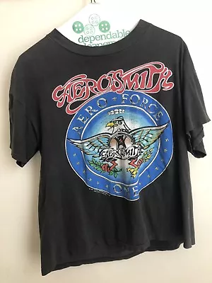 VINTAGE 80’s AEROSMITH PUMP 1989 ROCK CONCERT TOUR T SHIRT L WAYNES WORLD • $299