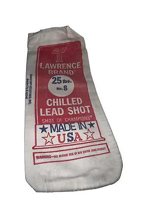 Vintage Canvas Lawrence Brand Chilled Lead Shot Empty Bag 25 Lbs. No. 8 • $12.99