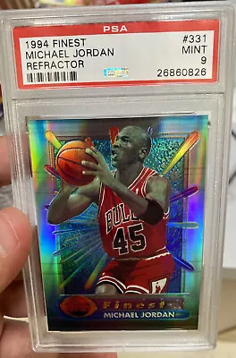 1994-95 FINEST REFRACTOR #331 MICHAEL JORDAN HOF PSA 9 W/O Coating • $900