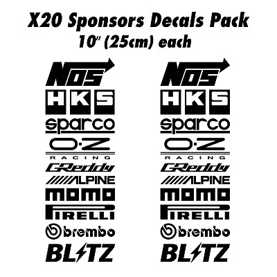 X20 Racing Sponsors Decals Stickers Pack 10  Each - Sparco Momo Nos Hks Racing • $21.99