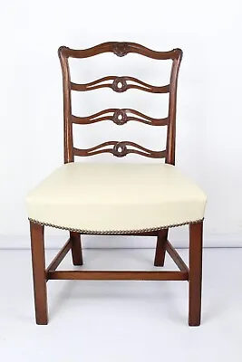 Georgian Mahogany Ladder Back Chair - Antique 18th Century Desk Hall Chair • £195