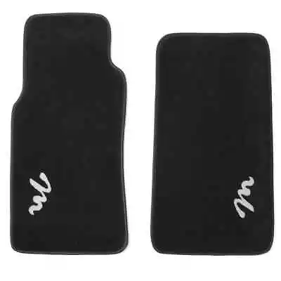 Plush Floor Mats - Black Carpet / Black Binding / Silver M Pair - MX-5 Miata... • $149.99