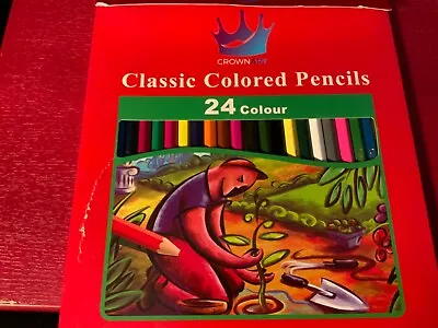 Vintage Crown Art Color Pencils Erasable Faber Castell 24-pc Set 4608-24 USA • $15