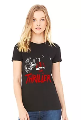 Michael Jackson THRILLER ZOMBIE Unisex Womens Crewneck Short Sleeve Shirt • £1.92