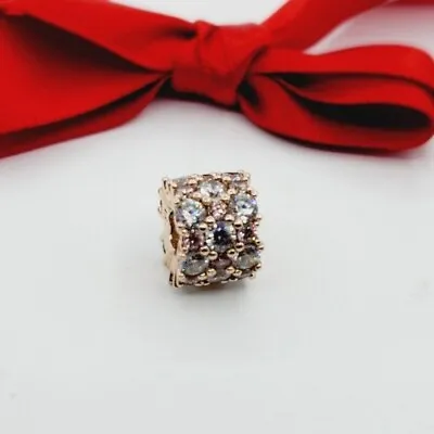 New Genuine PANDORA ROSE GOLD PINK AND CLEAR SPARKLE CHARM 788487C01 Rrp $129 • $88.16