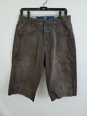 $29.99 • Buy Marithe Francois Girbaud Men's Cutoff Denim Shorts Gray Blue Stitch Detail Sz 32