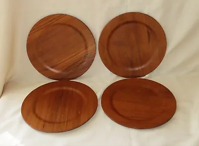 Vintage ~ Teak Wood ~ 10.5” ~ Charger Plates ~ Johannes Andersen ~ Danish Modern • $65