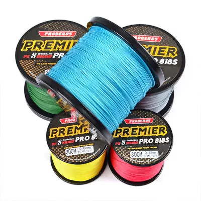 300M Braided Fishing Line 6-100LB Saltwater Freshwater 4 Strands PE Superline • £8.71