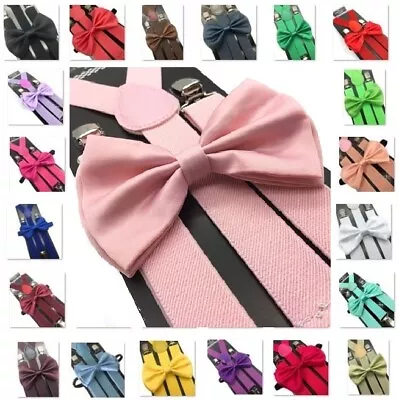 50 Colors Suspender And Bow Tie Set Adults Wedding Formal Men Women (USA) • $9.99