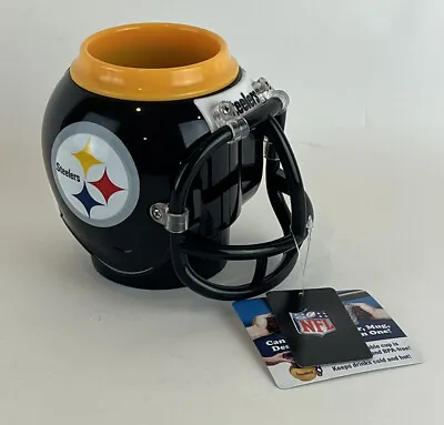 NFL Pittsburgh Steelers Mini FanMug Helmet Desk Caddy Removable Cup Black Gold • $15