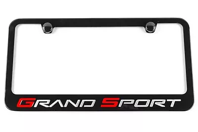 Corvette Grand Sport Black License Plate Frame - Licensed Logo- Made In USA • $33.95