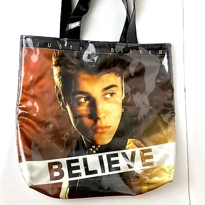 £26.66 • Buy 2012 Believe Tour Justin Bieber PVC Large Tote Bag 18” X 16”