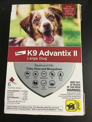 K9 Advantix II Flea & Tick Medicine Large Dog 6 Month Supply Pack 4028 • $67