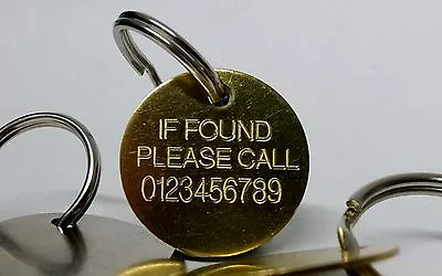 £0.99 • Buy Engraved Key Fob Finder Contact Phone Number If Lost Found Tag Keyring 30mm Disc