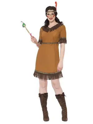 Native American Indian Maiden Costume Fancy Dress Pocahontas Wild West • $32.95