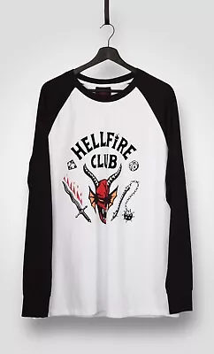 Men's Netflix Stranger Things Hellfire Club Long Sleeve Primark T-Shirt Size 2XL • $18.48