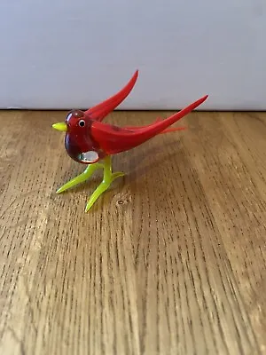 Pirelli Murano Glass Animal Red Bird Figure • £25