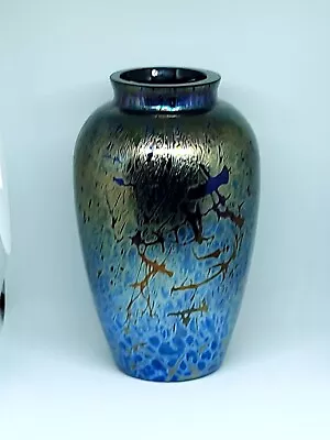 £43 • Buy Vintage Royal Brierley Studio Michael Harris Iridescent Gold Blue Art Vase