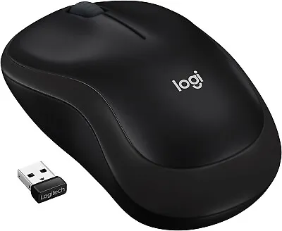 Logitech M185 Wireless Mouse USB For PC Windows Mac And Linux Black • £7.99