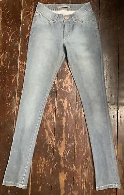 Vtg 00s SUPERFINE Blue Tencel Cotton Skinny Indie KATE MOSS Jeans Waist 25” TLC • £19.99