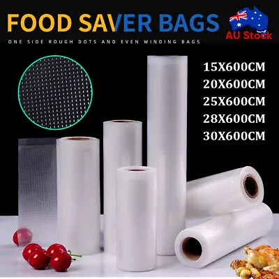 Food Vacuum Sealer Bags Rolls Vaccum Food Storage Saver Seal Bag Pack 20 25 28cm • $8.69
