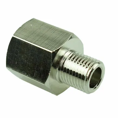 Brass Pipe Fitting Adapter M10 X 1 Male Metric To 1/4  NPT Female Nickel Plated • $8.99