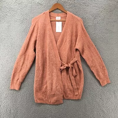 Ingrid & Isabel Maternity Wrap Cardigan Sweater Womens Medium Peach Knit NEW • $19.99