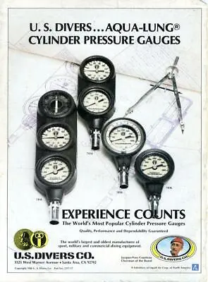 1980 U.S. Divers Aqua-Lung Pressure Gauges Scuba Diver PRINT AD • $14.99