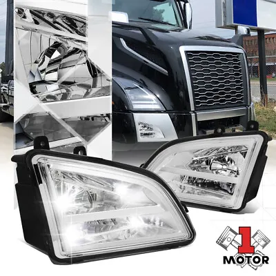 Chrome Housing Clear Lens Full LED Driving Fog Light Lamps For 18-22 Volvo VNL • $192.85