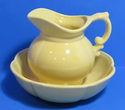 Small McCoy Pitcher And Wash Basin Bowl Set #7528 Bright Yellow • $18